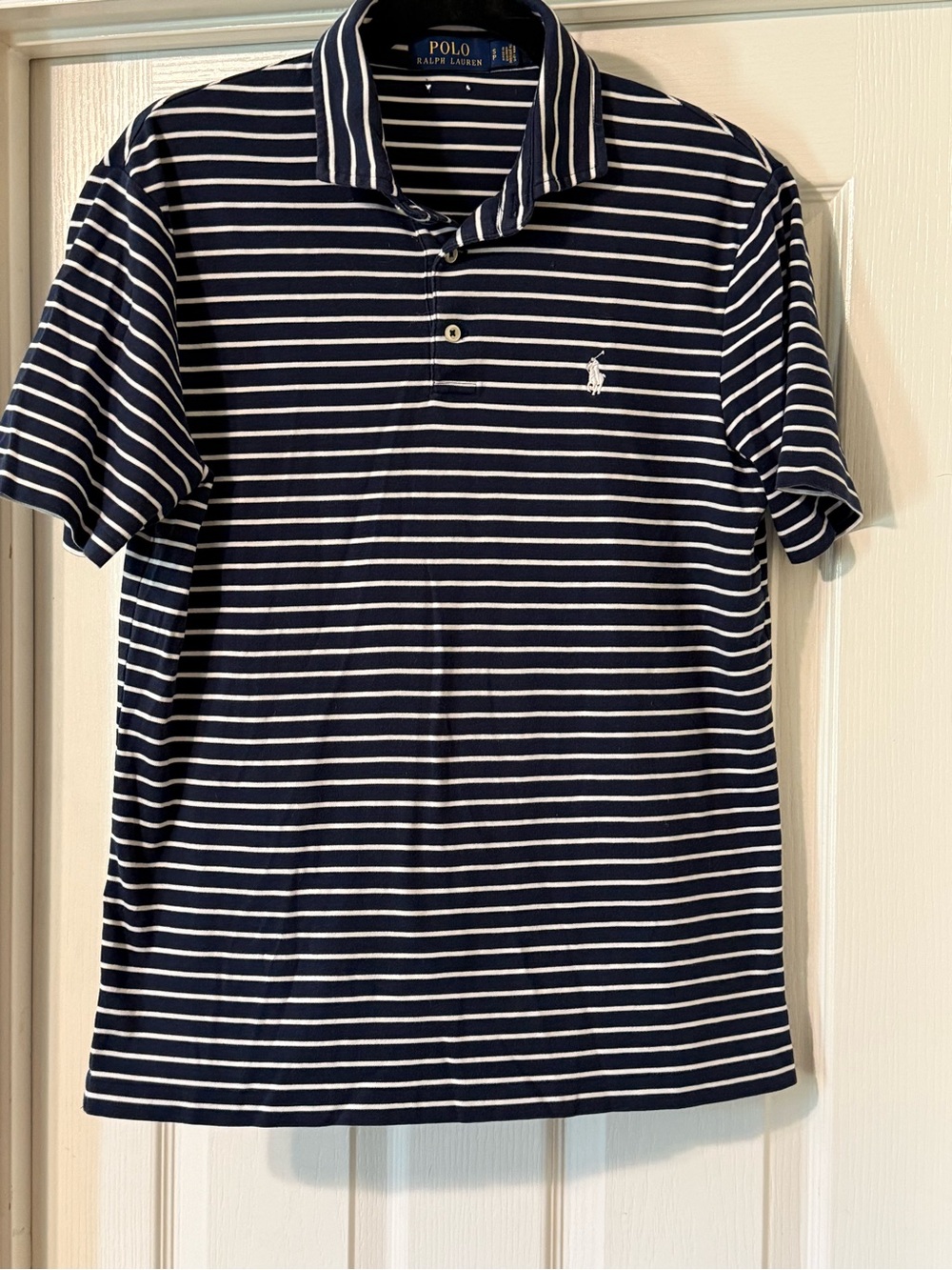 Polo by Ralph Lauren Navy & White Striped Short-Sleeve Polo